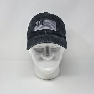 Kryptek Hat Gray Black Camouflage American Flag Embroidered Hook Loop Strapback